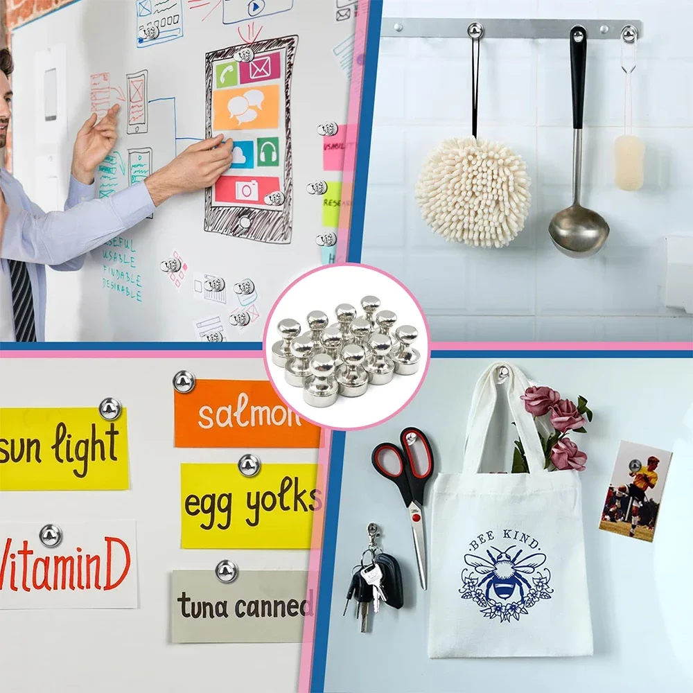 10PCS Magnetic Nail Office Calligraphy And Painting Refrigerator Strong Magnet Nail Teaching Whiteboard Magnetic Nails 12x16mm