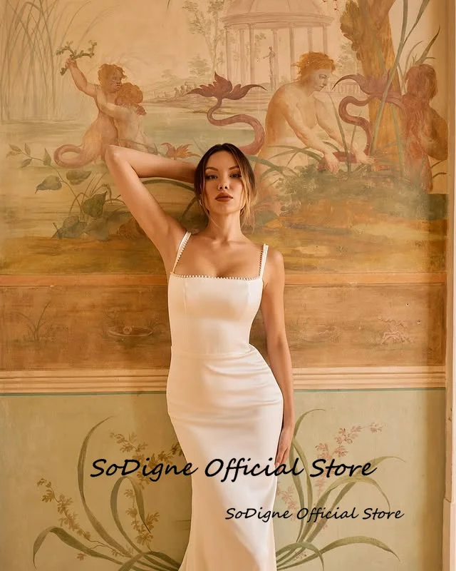 SoDigne Mermaid Satin Wedding Dress Square Collar Sleeveless Pearls Bride Dresses 2025 Bridal Gowns vestidos de novia Customized 17 Sd83fcf316f6d4ca39a6ba17ea3e3125cn