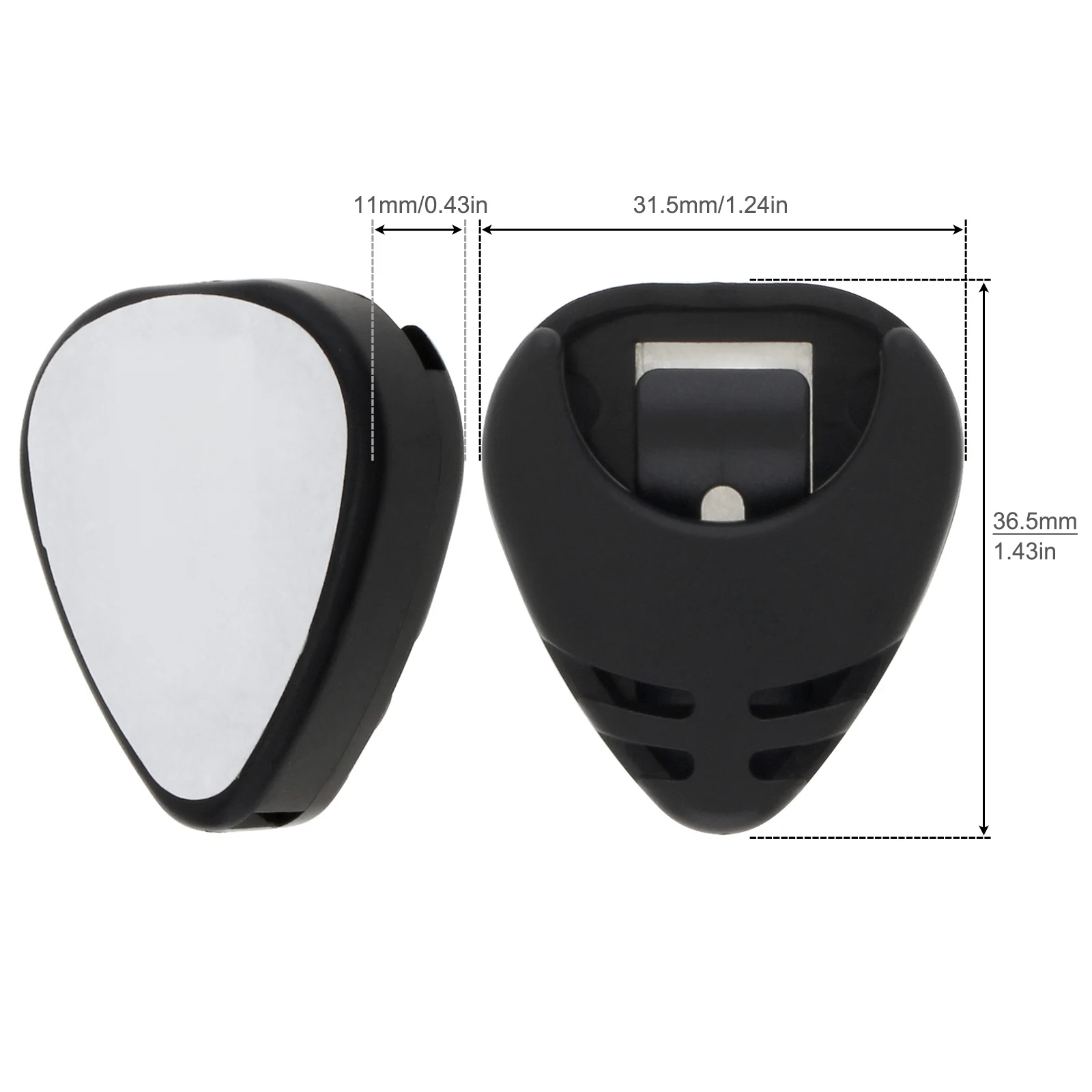 Sleek Black Adhesive Guitar Pick Holder