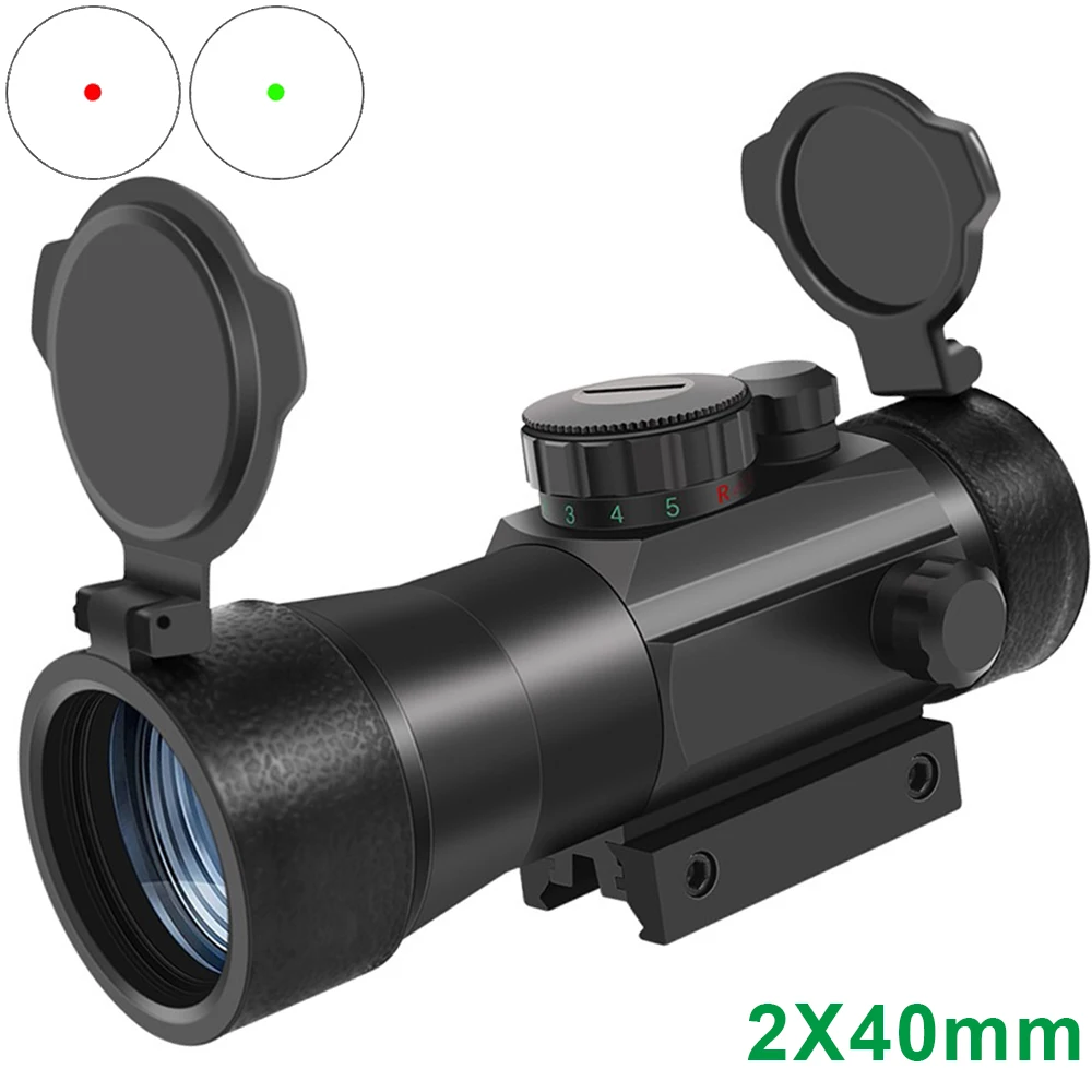 

2X40 1X30 1X40 Green Red Dot Sight Scope Tactical Hunting Rifle Scope Optics Gun Sight Collimator Riflescope for 20mm Rail Mount