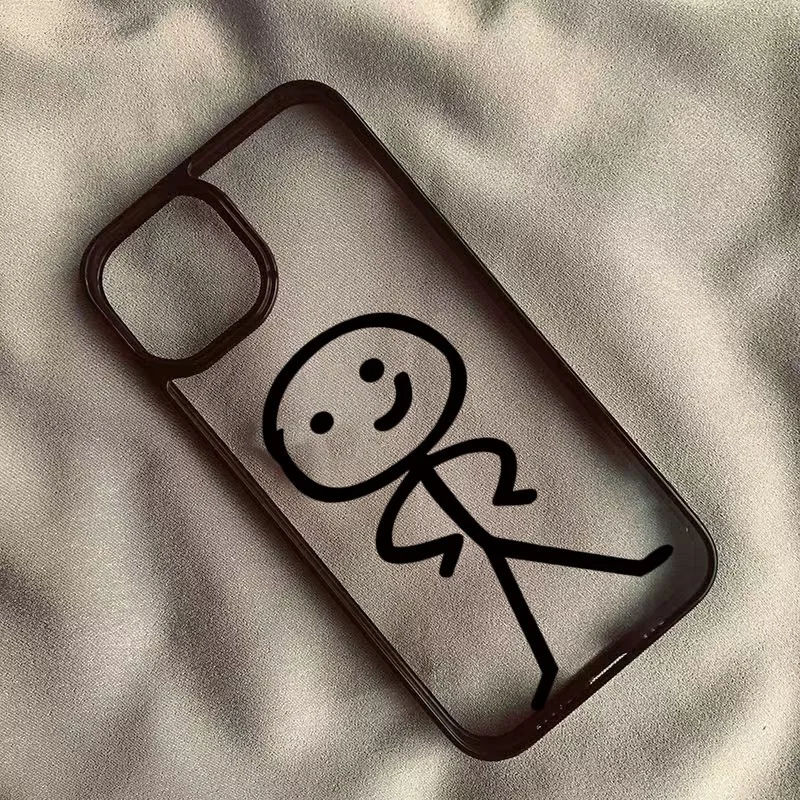 Cartoon Matchman Hard Clear Phone Case - Stylish and Durable Protection with Graphic Design