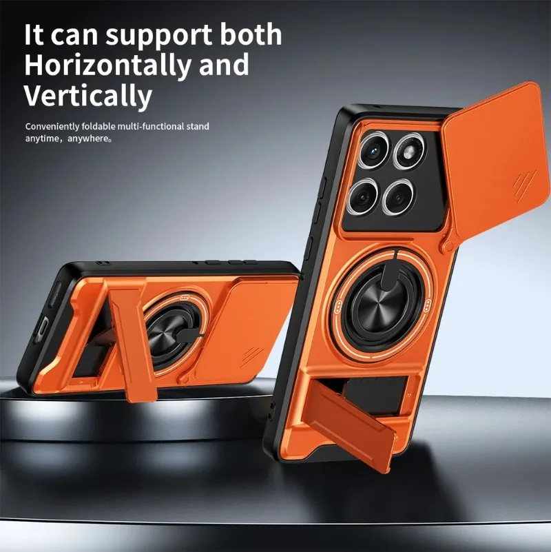 Sleek Magnetic Car Holder Case with Slide Lens Camera Protection Cover