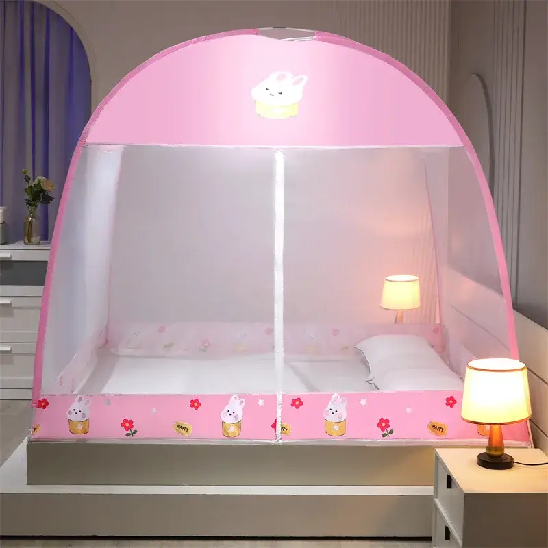 1pc 360°Coverage Thickened/encrypted New Cartoon Double Door Mongolian Yurt Mosquito Net,  Foldable Mosquito Net No Installation - Image 13