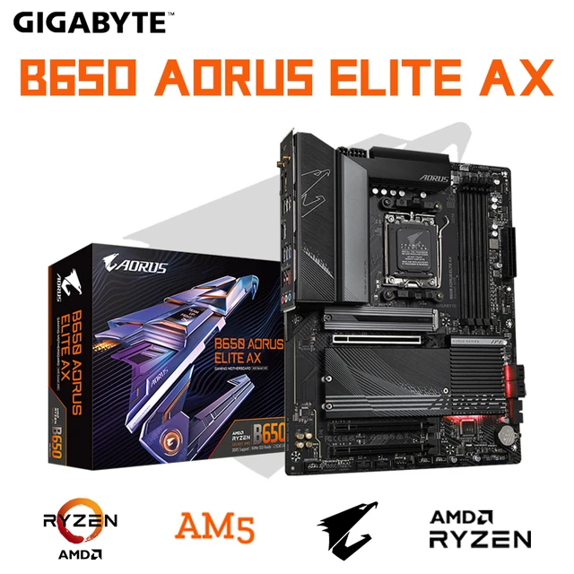 GIGABYTE GA B650 AORUS ELITE AX AMD B650 DDR5 6600(OC) MHz M.2 USB3.2