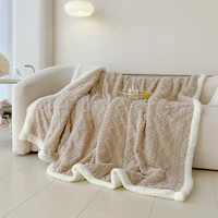 Soft Rhombus Plaid Blanket Thick Plush Wool Fleece Winter Warm Taffeta Blankets for Adults Kids Sofa Bed Cover Throw Bedspread 5