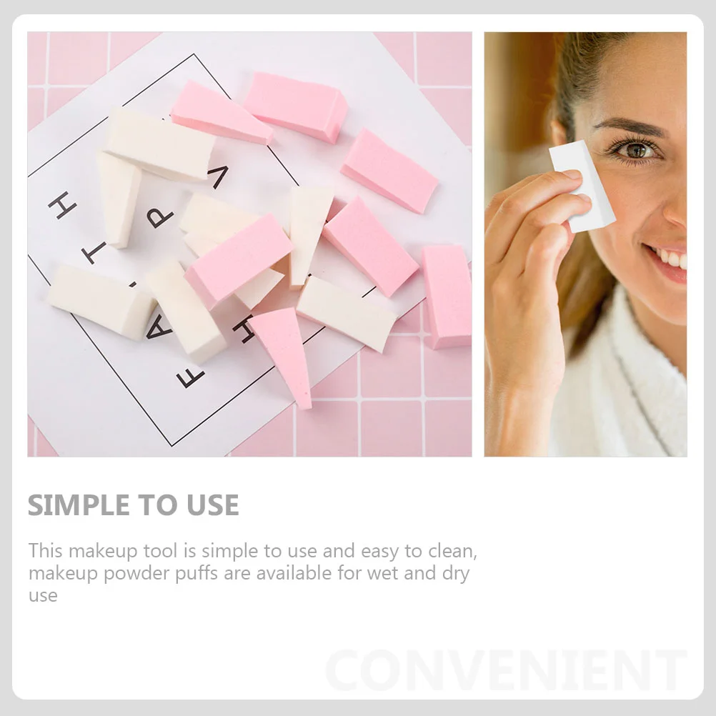 50 Pcs Triangle Makeup Puff Small Sponges Beauty Triangular Portable Face Natural Latex ( )