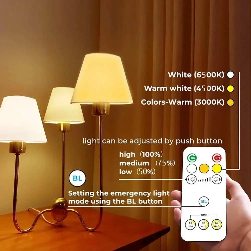 LED Emergency Light Bulb for Power Outages with Remote and Internal  Rechargeable Battery - 150 Lumens