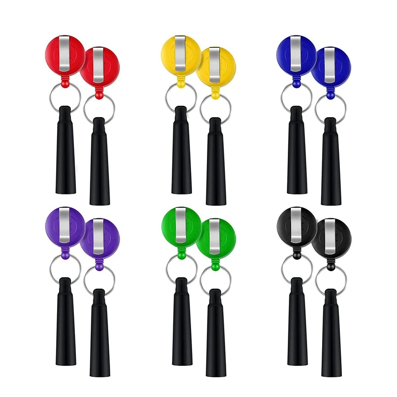12 PCS Retractable Pencil Holder Carpenter Pencil Holder Key Ring Badge Reel Pen Clip for