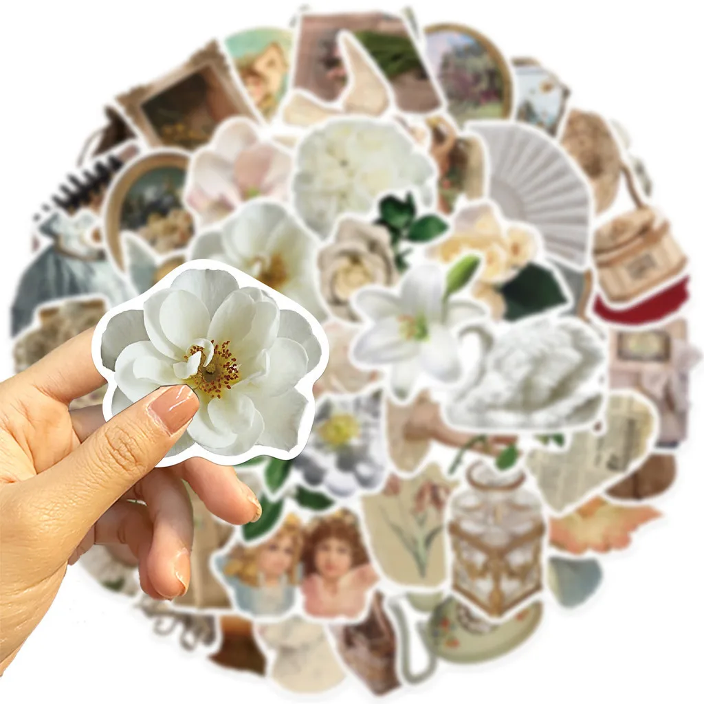 50PCS 복고풍 스타일 르네상스 핸드북 헬멧 자전거 핸드 계정 연필 케이스 데칼에 대 한 방수 낙서 스티커