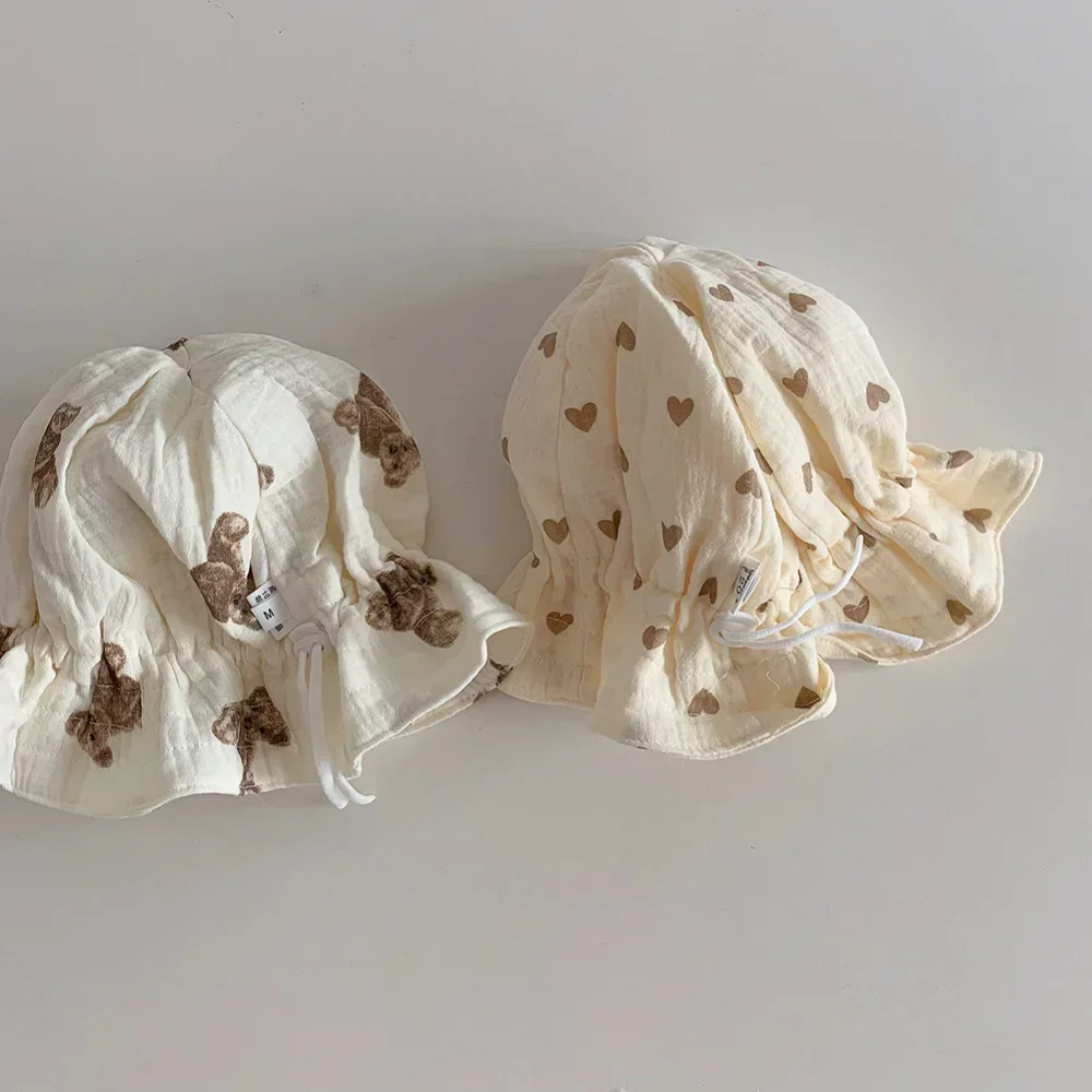 New Newborn Baby Hat Cute Cotton Kids Boy Girl Cap Princess Infant Toddler Bonnet Summer Sun Hats Children Soft Adjustable Caps