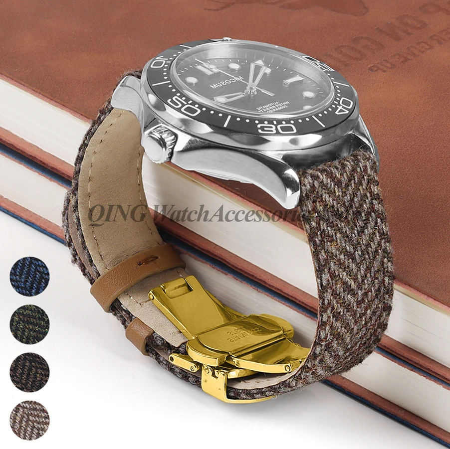 18Mm 20Mm 22Mm Cinturino In Vera Pelle Di Nylon Vintage Cinturino Uomo Donna Braccialetto Di Ricambio A Sgancio Rapido Per Omega Per Swatch