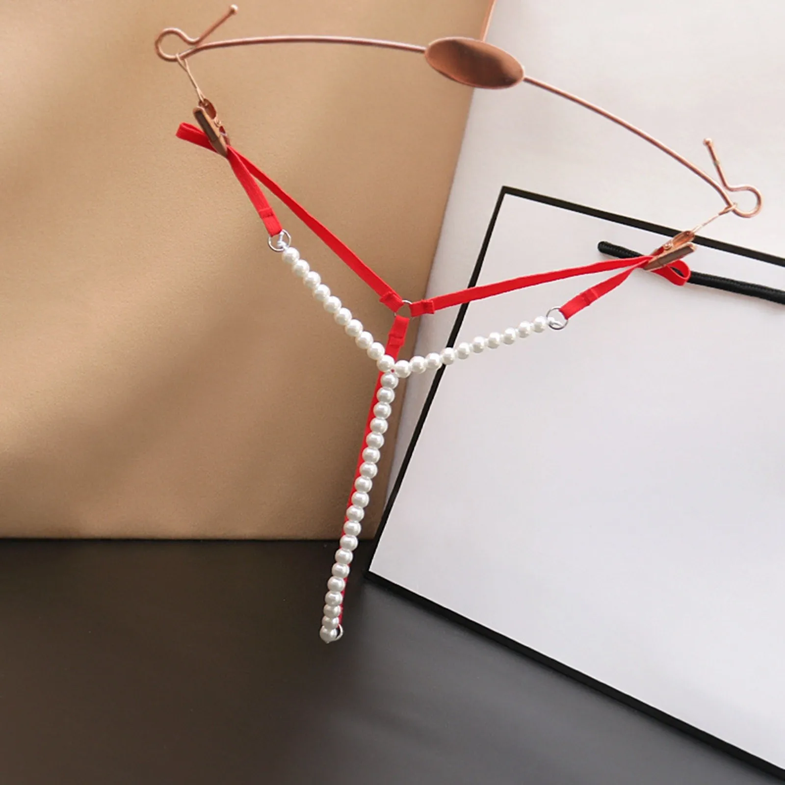 Y2k Pearl Massage Underwear For Women Sexy Low Waist Passionate T Shaped Panties Womens Nightwear/Romantic Occasions Briefs