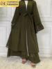 Robe de Ramadan en mousseline de soie, Abaya, dubaï, turquie, Kaftan musulman pour femmes, Kimono modeste, Caftan Marocain, vêtements islamiques