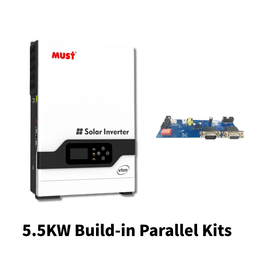MUST 5000W 5500W MPPT 48V 5KW 5.5KW PV1800 VHM Off Grid Hybrid Solar  Inverter Built 140A Charge Controller With Wi-Fi