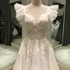 SL-9048 Customized Romantic V Neck Appliques Flowers A-Line Wedding Dress 2022 Luxury Beading Custom Princess Bridal Gown 4
