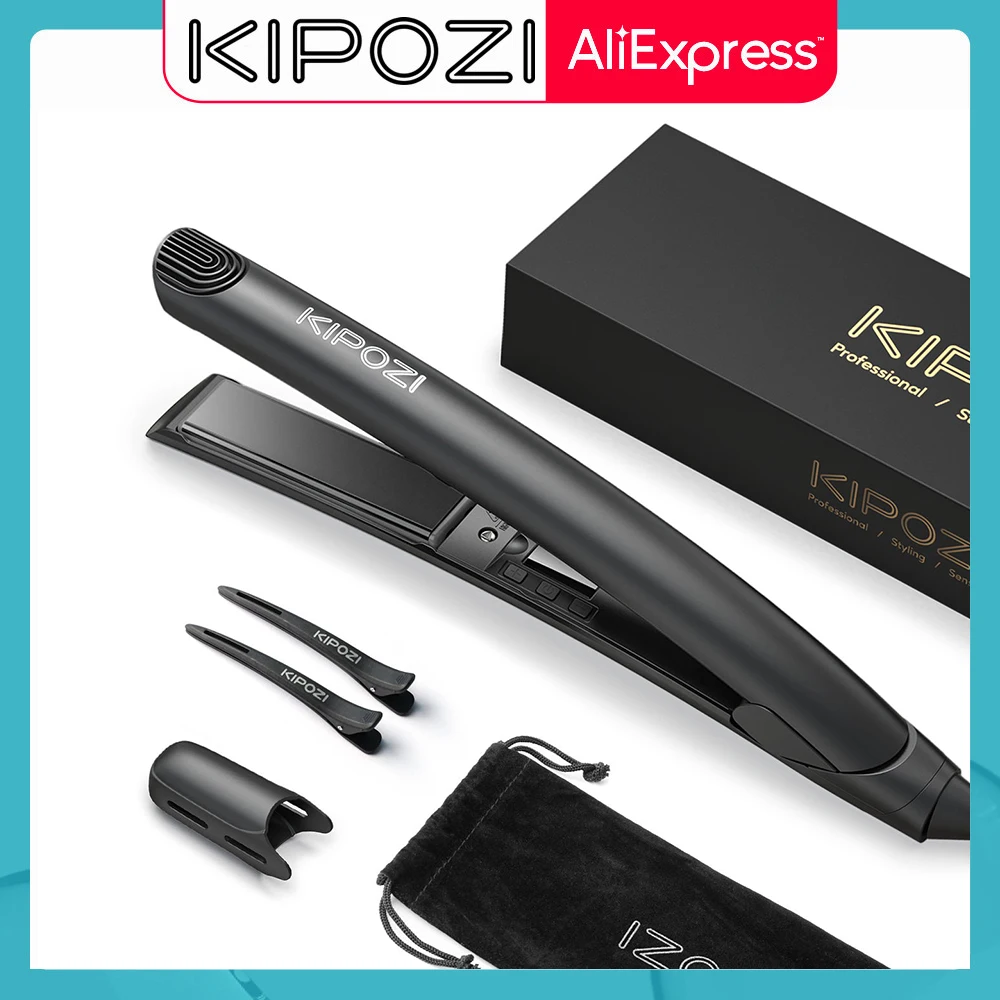 KIPOZI Ceramic Hair Straightener 2 in 1 Flat Iron Ionic Dual Voltage