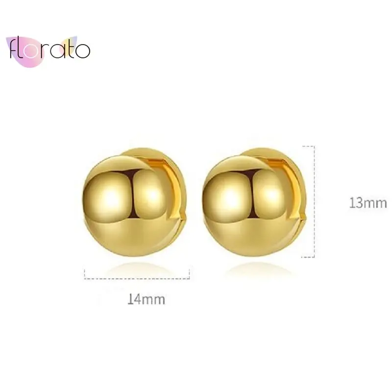 

925 Sterling Silver Needle Minimalist Metal Ball Stud Earring for Women European and American Retro Style Earring Trendy Jewelry