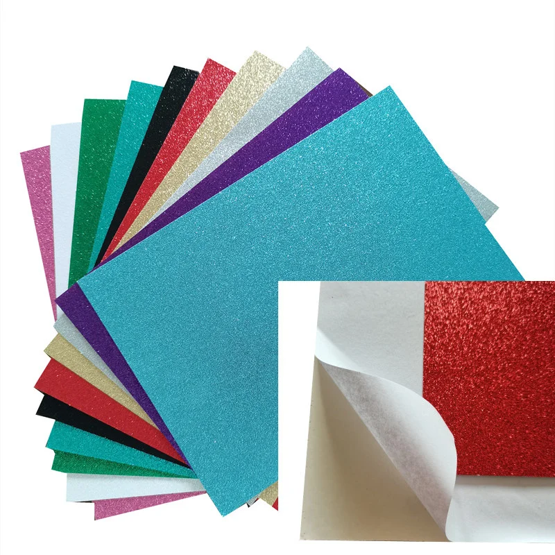 Crafts Glitter Cardstock Paper Pad,No-Shed Shimmer Glitter Paper,Assorted  Glitter Paper Pad 12 Sheets 300GSM 12 *12 Size(Mix)