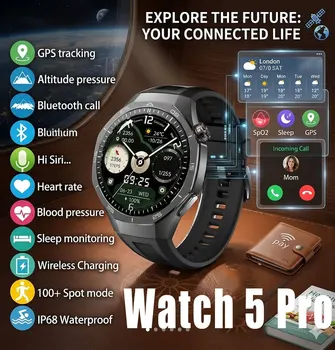Watch 5 Pro Men Smart Watch 2025 New BT Call Blood Pressure Heart Rate Sport Waterproof SmartWatch GPS Watches for IOS Android 1