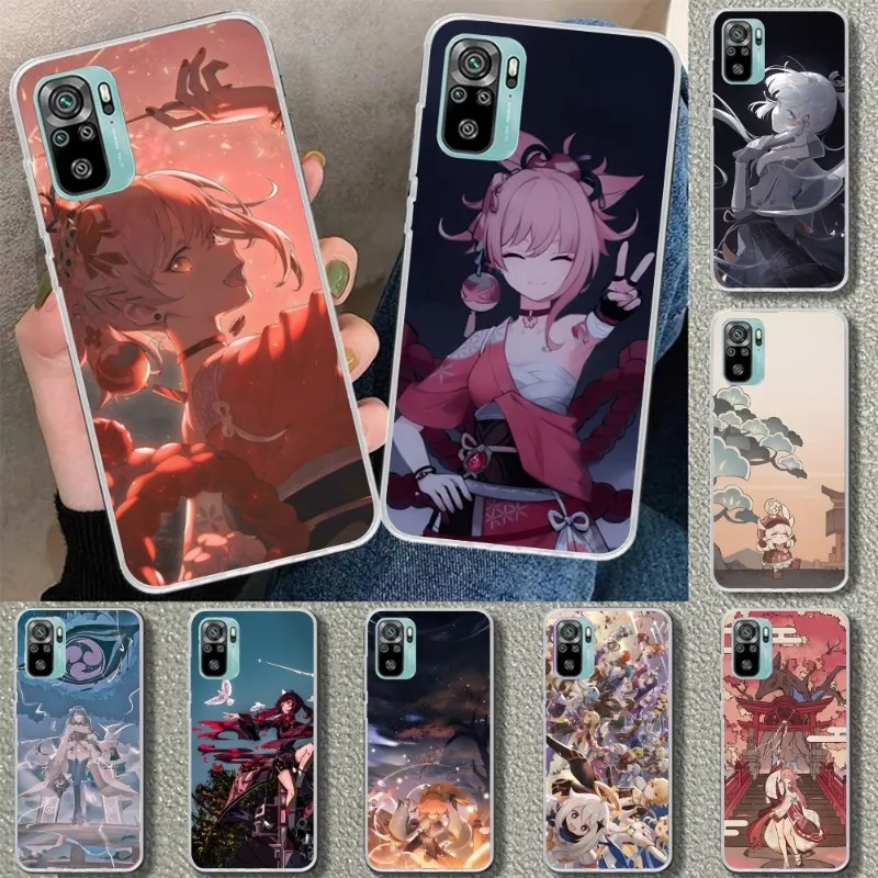 Cute Genshin Impact Icon Custodia Per Telefono Per Xiaomi 12 11T 10 9 Redmi Note 11 10 10S Pro Redmi 9 9A 8 Cover Per Telefono Trasparente