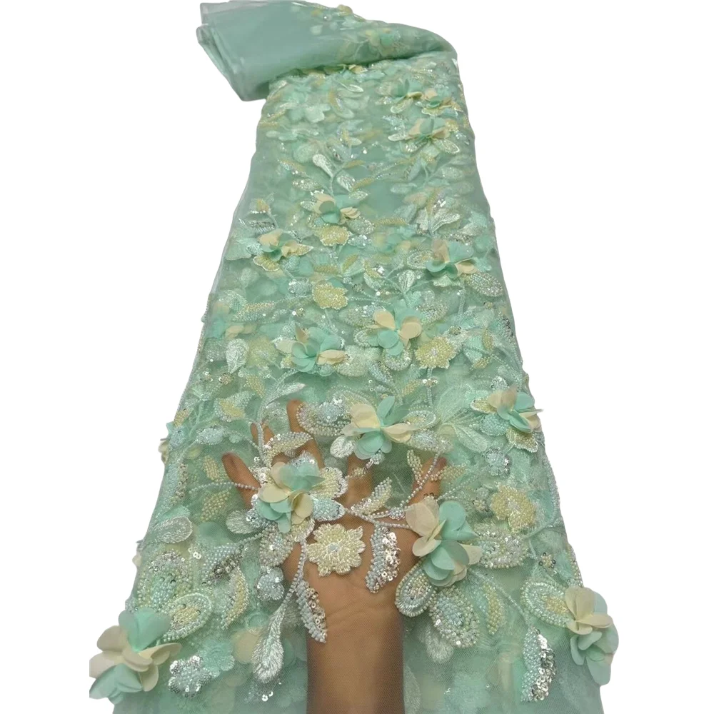 

Африканская кружевная ткань с блестками, вышивка из тяжелых бусин, французский тюль, свадебное платье, высокое качество, искусственная кожа