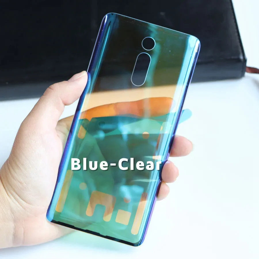 Transparent Clear Glass Battery Door Back Cover with Adhesive Sticker