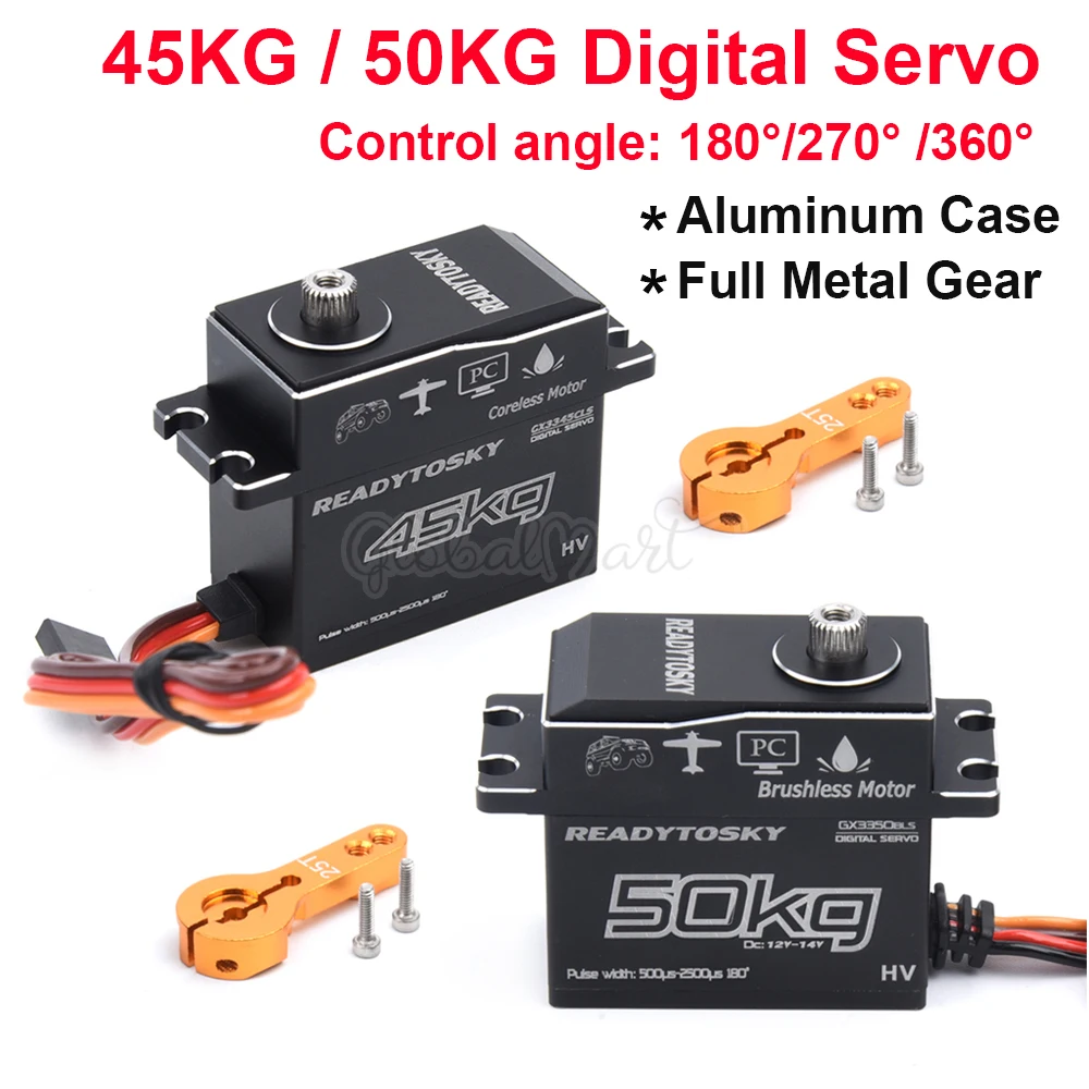 45kg 50kg Rc Digital Servo Metal Waterproof Brushless / Coreless Servo
