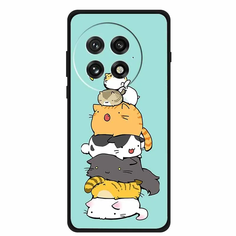 Colorful Splicing Cartoon Soft Silicone Black Cover - Fashion Protective Case