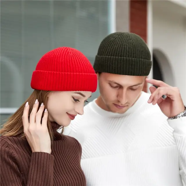 Hip Hop Beanie Knitted Hat Men Skullcap Women Winter Warm Brimless Hat  Unisex Baggy Melon Cap Cuff Docker Fisherman Beanies Hats