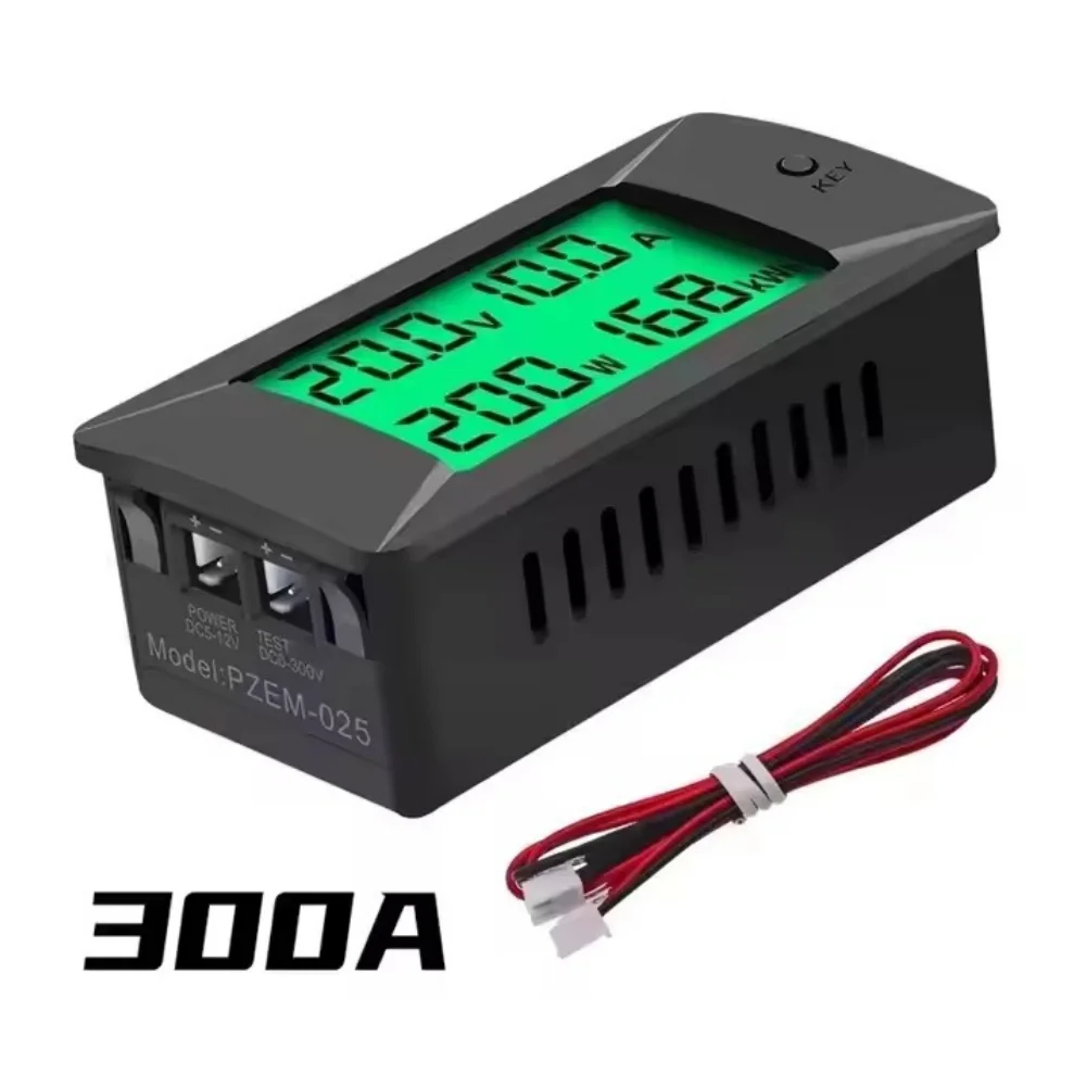 PZEM-025 Newest 0-300v 100A Shunt Bulit-in DC Digital Bidirectional Ammeter Voltmeter Power Energy Watt Meter Voltage Meter voltage tester voltage gauge