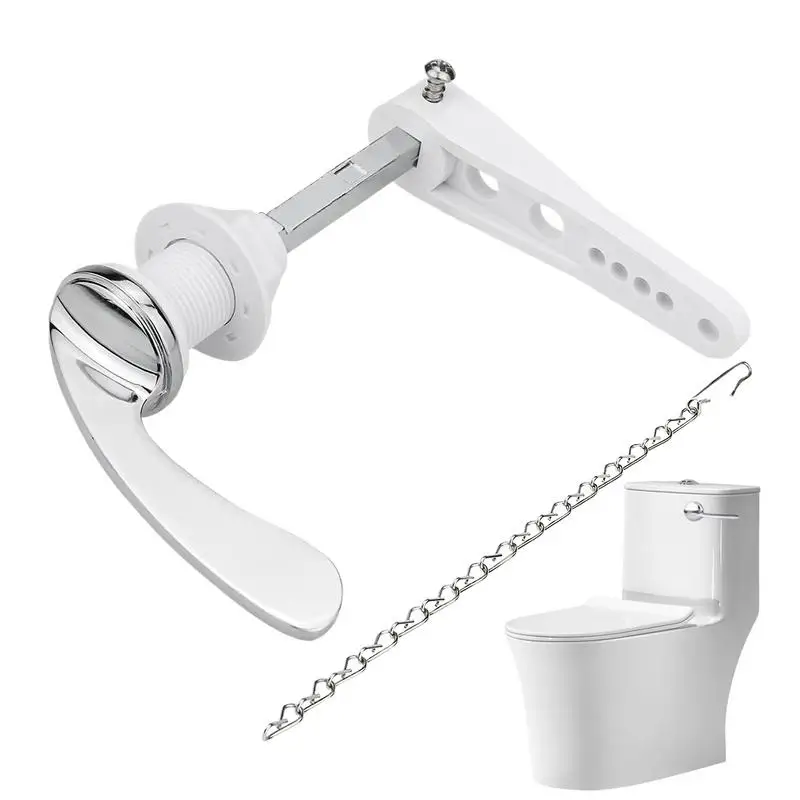 Flush Handle For Toilet Tank Flush Lever Set Toilet Handle Lever Replacement With Chains For Repair Accessory spanner
