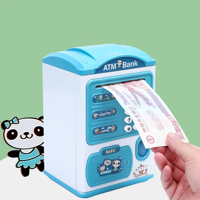 Hucha electrónica para niños, caja fuerte con contraseña, huella digital  inteligente, Banco automático, regalo para niños - AliExpress