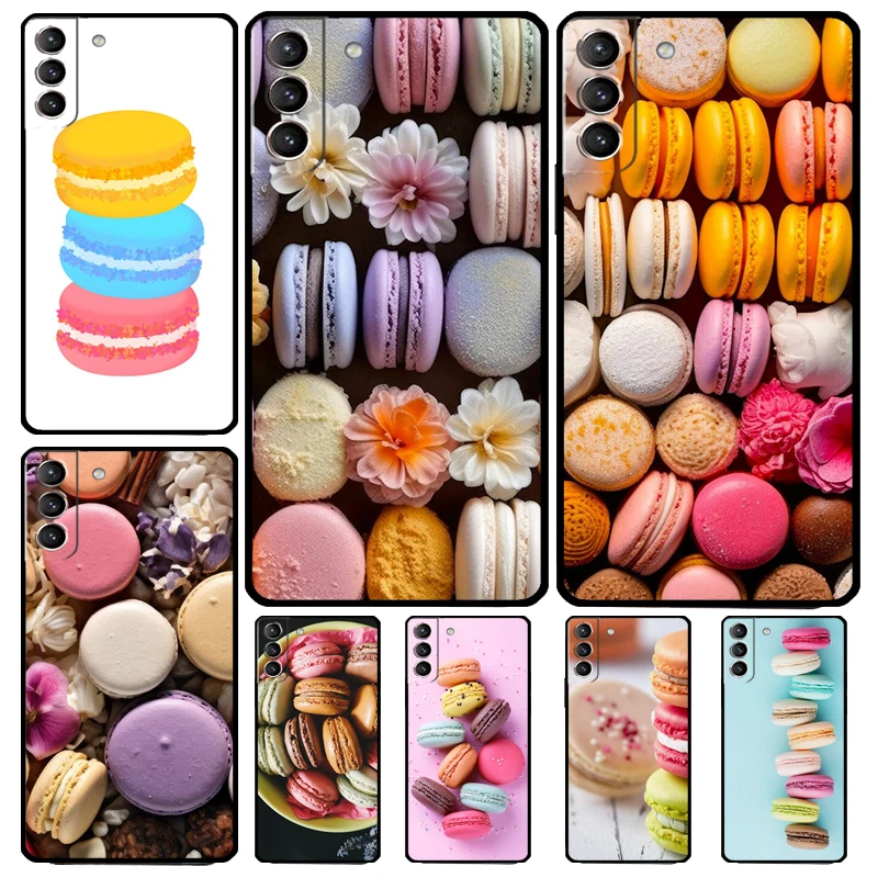 Dessert Ice Cream Macaron Food Case Per Samsung Galaxy S23 Fe S22 Ultra S20 S21 Fe S8 S9 S10 Plus Note 10 20 Ultra Cover