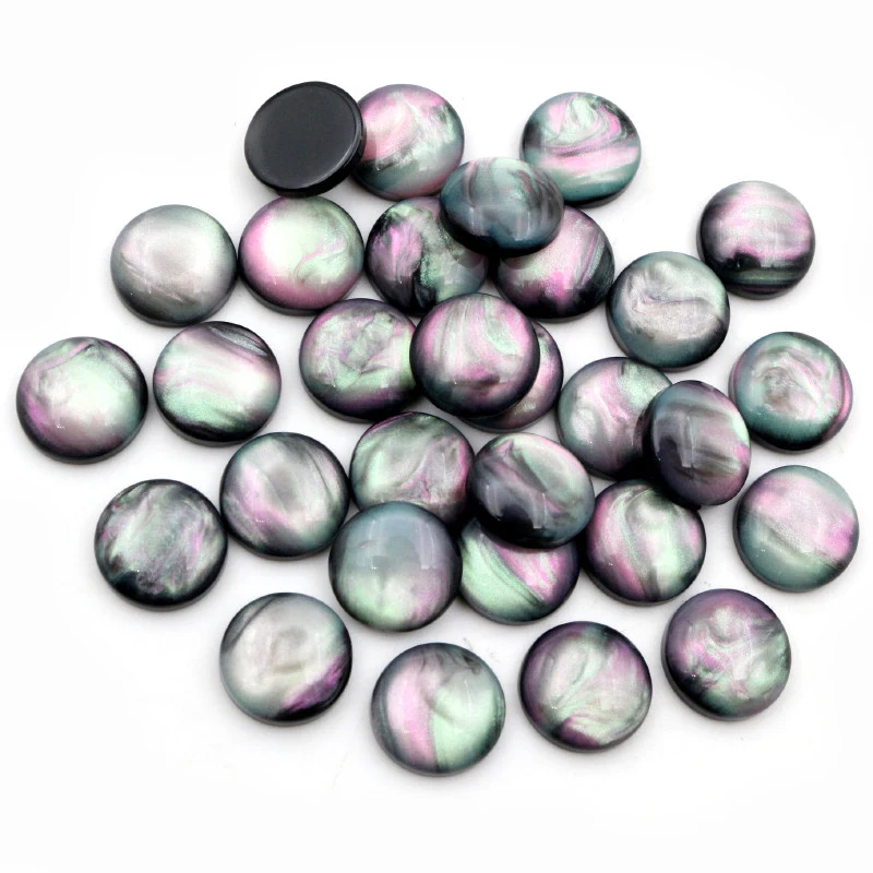 40 Stück 8mm 10mm 12mm Runde Harz Cabochons Cameo Schwarz Weiß Farbe Flache Rückseite DIY Schmuckherstellung Zubehör für Halskette Ohrringe