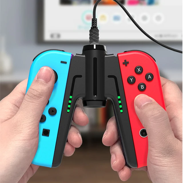  Reemplazo de la base de carga para interruptor y cargador para  Switch OLED Joy Cons, estación de carga para interruptor con un cable de  carga USB tipo C, color negro 