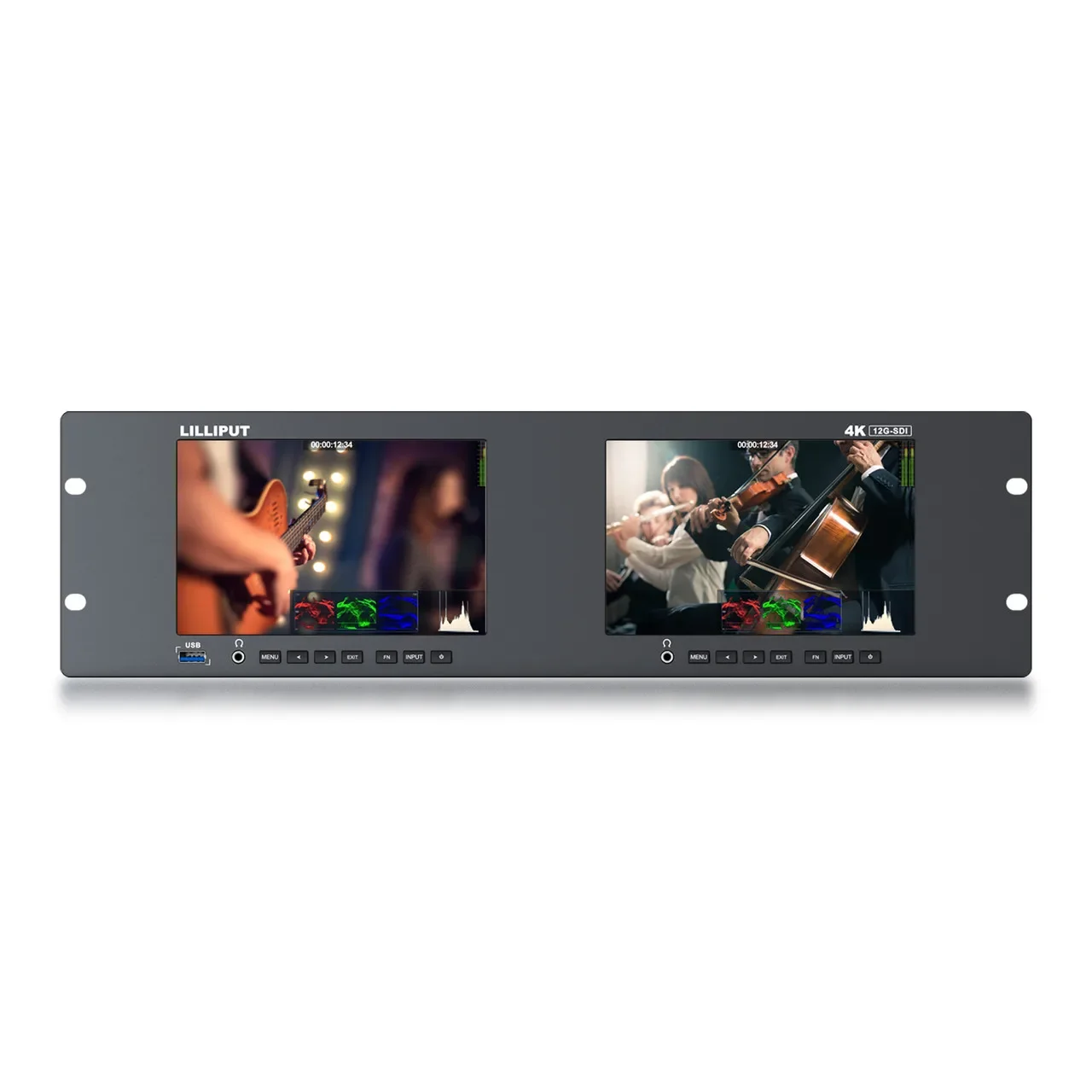 LILIIPUT RM7026-12G Dual 7 inch 3RU rackmount 12G SDI monitor
