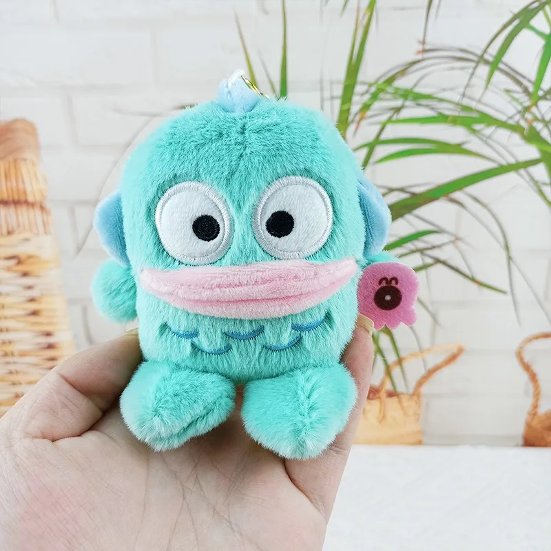 Cartoon Clown Fish Plush Toy Pendant Big Mouth Fish Monster Doll Blue Water Monster Clown Fish Hanton Keychain Bag Charm Gift 4