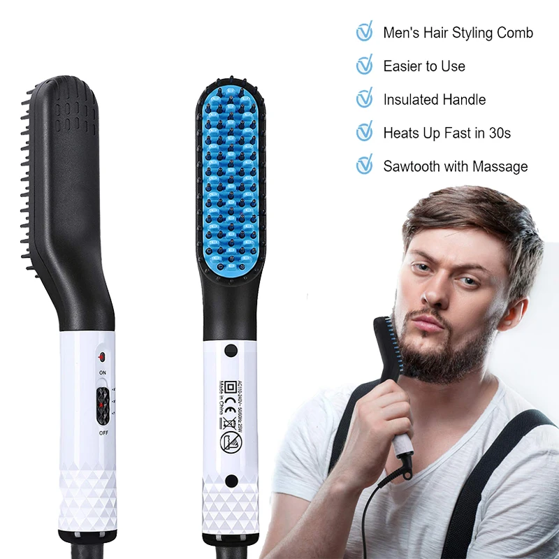 Cepillo Termico Peines Electricos Alisador Para Barba Peine