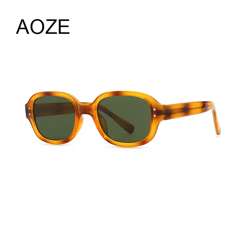 

AOZE 2022 Small Oval Sunglasses Women Men Luxury Brand Designer Vintage Sunglass Female Male Black Sun Glasses UV400