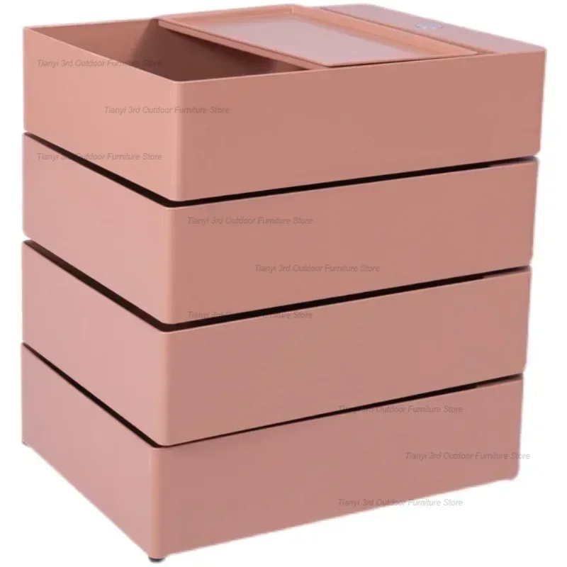 Nordic 360 Rotating Bedroom Movable Nightstand Simple Cream Style Desk Locker Cosmetic Storage Side Cabinet Home Furniture