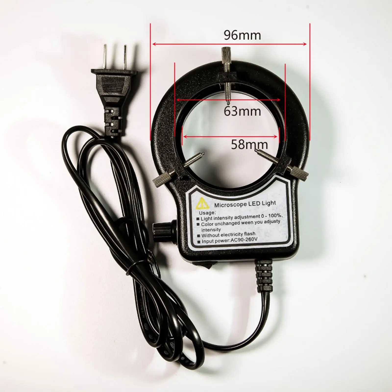 현미경 조절 가능 32 LED 링 라이트 일루미네이터 110V, 강력하고 집중된 그림자 없는 조명 전문가용 미국산