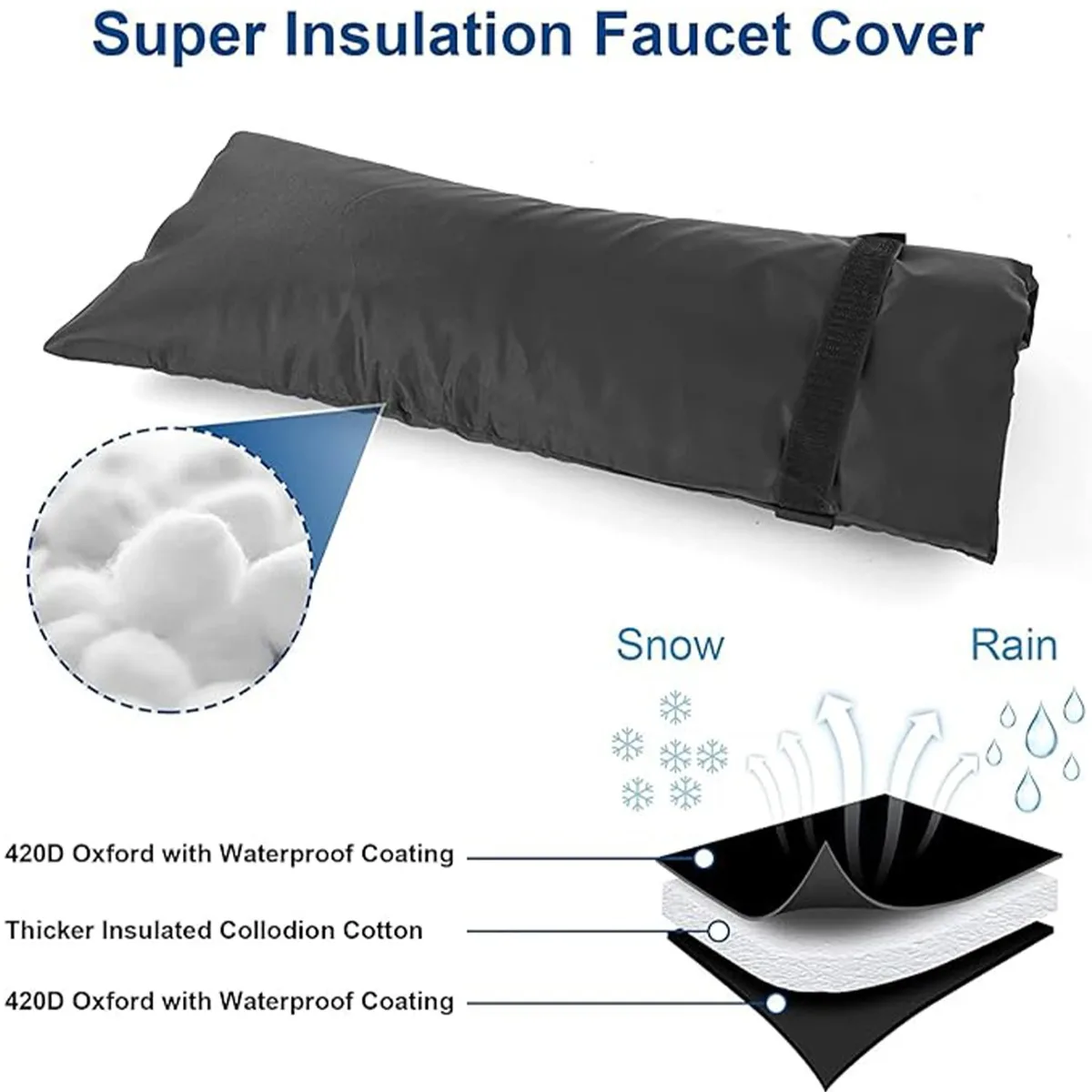 Wasserhahn Abdeckung Winter Outdoor Wasserhahn Abdeckungen Schutz Frostschutz Isolierung Hülse Outdoor Frost Schutzhülle – Detail 5