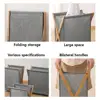 Bamboo Fabric Foldable Laundry Basket Portable Dirty Clothes Hamper for   Home Bathroom Space Saving Storage Organizer 4