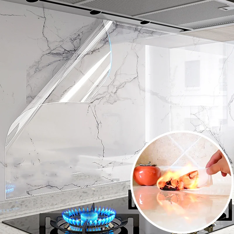 Oil Proof Kitchen Wall Sticker Transparent Waterproof High Temperature