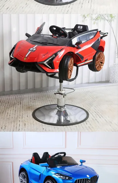 Infantil carro barbeiro cadeira e elevador, haircut cadeira, mobiliário de  salão - AliExpress