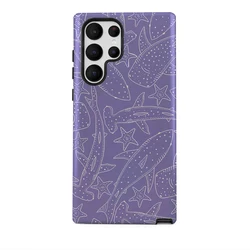 Purple Shark Pattern Shockproof Phone Case - Hard Acrylic Cover - Galaxy Note20 Ultra (Double - layer)