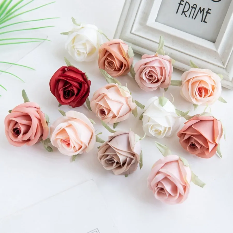 10/20 Stück Künstliche Blumen für Zuhause, Garten, Hochzeit, Wanddekoration, DIY-Festival-Kranz, Scrapbook-Zubehör, Seidenrosenkopf, Geschenk