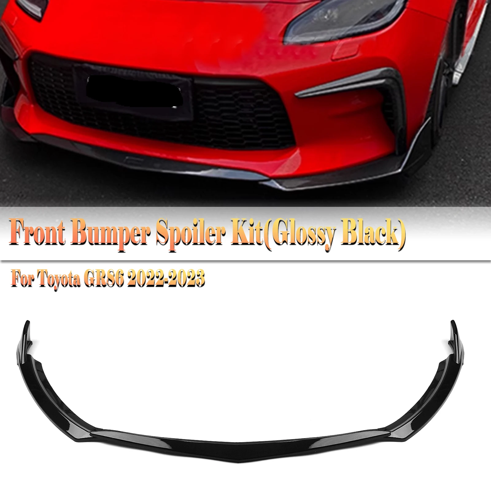 

For Toyota GR86 2022-2023 Coupe 2-Door Front Bumper Spoiler Lip Carbon Fiber Look/Gloss Black Car Lower Splitter Blade Protector