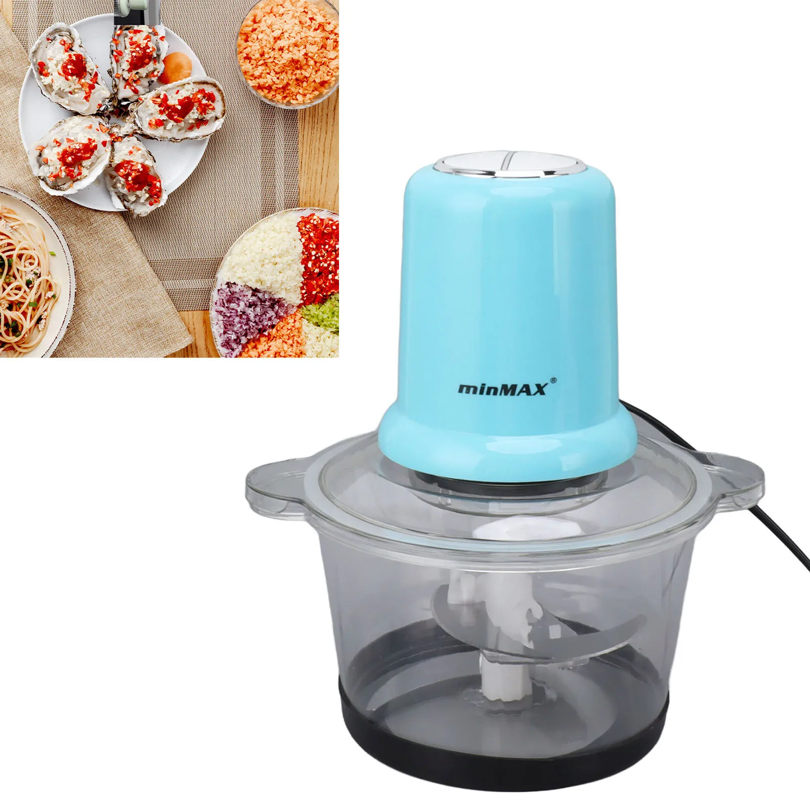 Electric Meat Grinders 2L Food Crusher Quick Chopping Mixing Multifunctional Vegetable Slicer Processor Chopper Kitchen Tool 6