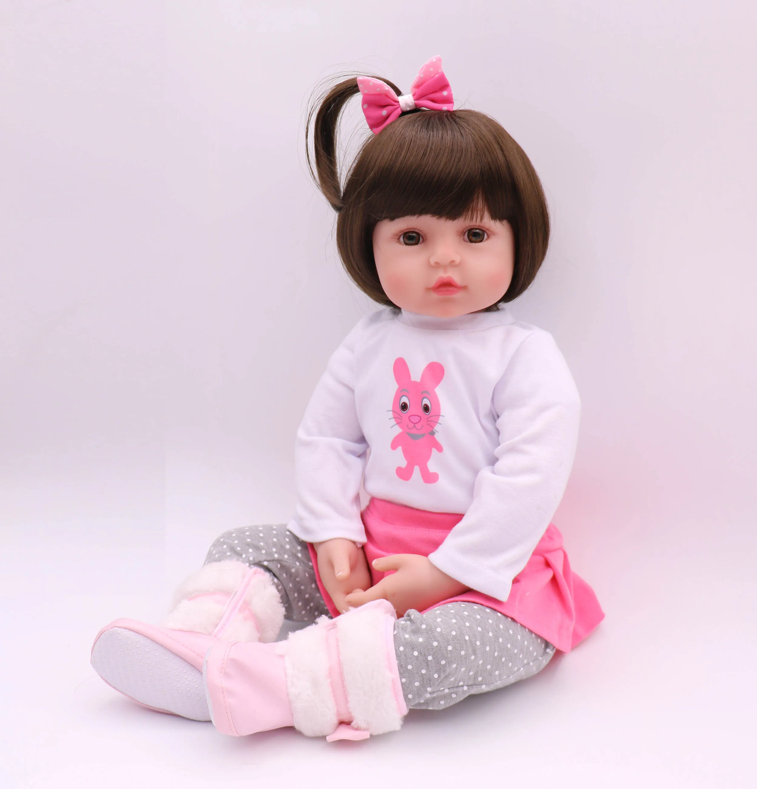 

bebe doll reborn toddler 60cm soft silicone reborn baby dolls cloth body lifelike menina Christmas surprice girl gifts doll toy